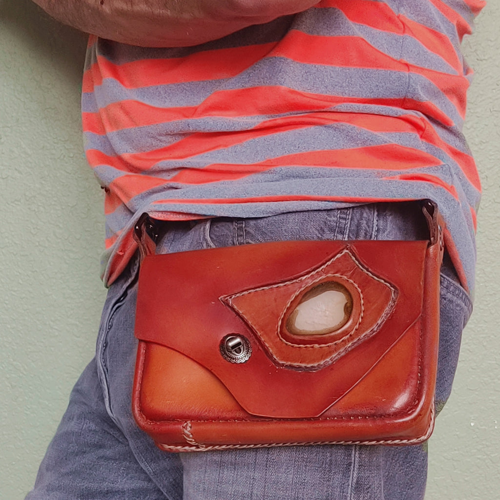 Men Vintage Leather Waist Bag Phone Pouch Sport Belt Hip Belt Hook Loop  Holster Wallet Carry Case Purse