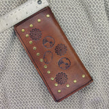 Leather Bi-fold Steampunk Wallet-Vegetan Brown Leather-Birthday Gift for Him