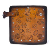 Leather Bi-fold Steampunk Wallet-Vegetan Brown Leather-Birthday Gift for Him