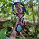 Bohemian Unique  Handcrafted Vegetal Brown Leather Necklace with Green Agate Stone-Lifestyle Unique Gift Unisex Fashion Leather Jewelry