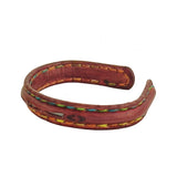 Boho Handcrafted Genuine Vegetal Leather Brown Bracelet Cuff with Stitching-Adjustable Unisex Gift Leather Fashion Jewelry Cuff (Copy) (Copy) (Copy)