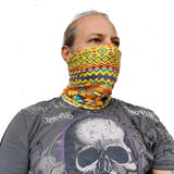 Neck Gaiter-Face Mask-Coolmax Bandana-Ethnic Yellow Color Bandana-Sports Wear-Quality Gift Active Purpose Headwear Face Shield