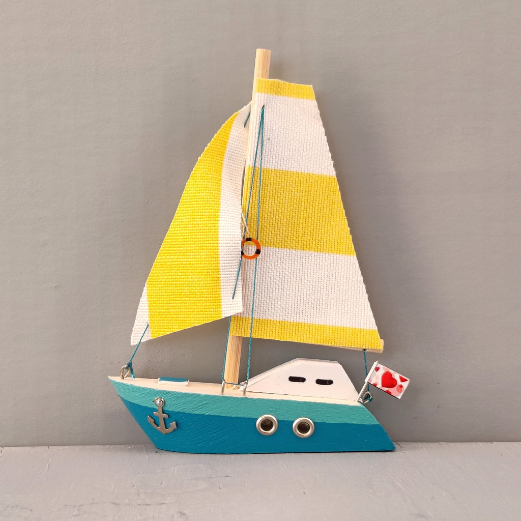 Wooden Ship Refrigerator Magnets - Handcrafted - Fishing Boat - Sail S ...