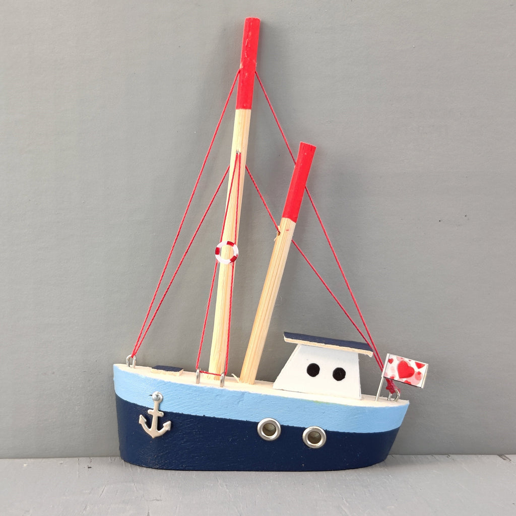 Wooden Ship Refrigerator Magnets - Handcrafted - Fishing Boat - Sail S ...